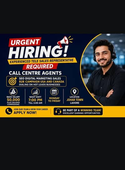 only experienced telesales reps required for a USA based call centre.