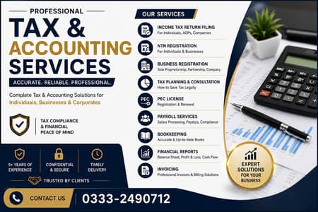 Income Tax Return Filing | NTN Registration | Tax Consultant | Karachi