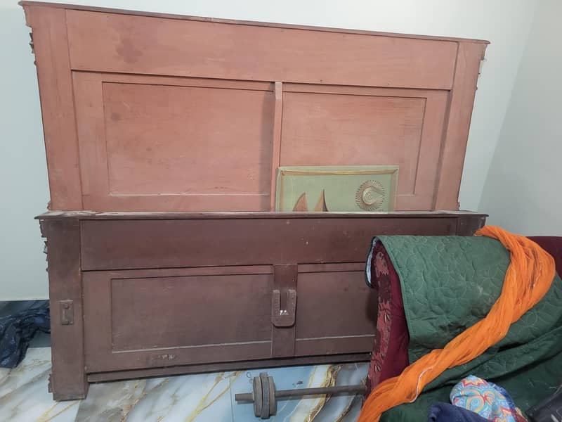 solid bed and one side table  no mattress 6