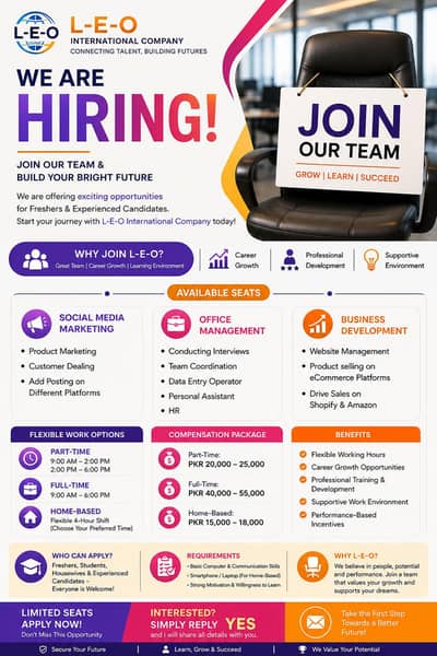 NEED MALE AND FEMALES STAFF FOR OFFICE WORK AND ONLINE WORK