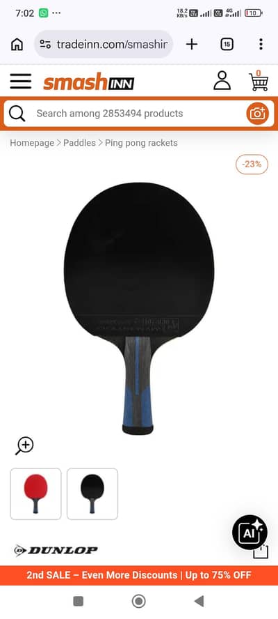 Dunlop evolution 2000 table tennis racket