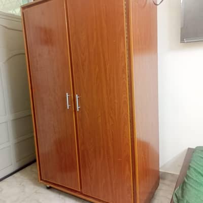 2-Door Wooden Wardrobe / Cupboard for Sale – Excellent Condition