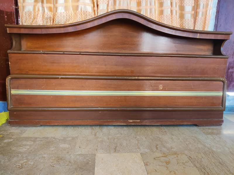 Solid Wooden Double Bed with 2 Side Tables 0