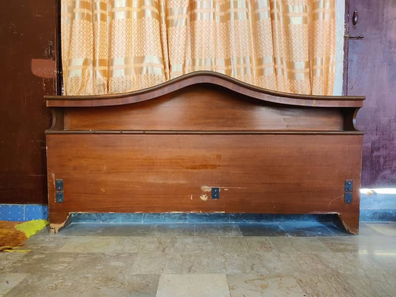 Solid Wooden Double Bed with 2 Side Tables 2