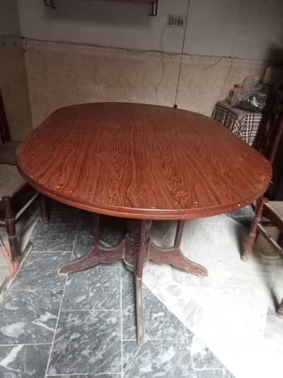 DINING TABLE WOOD 6 CHAIRS