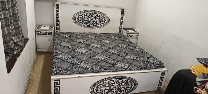 bed with side tables