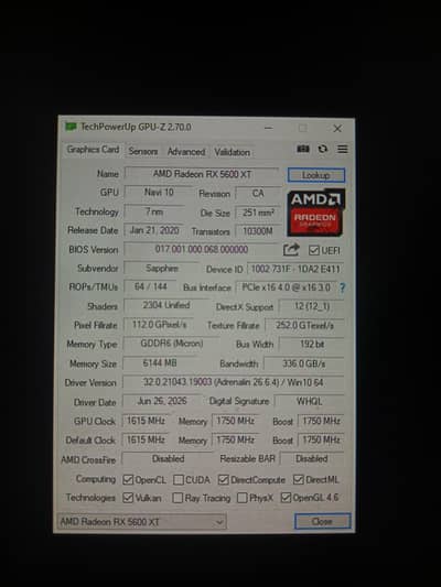 AMD SAPPHIRE PULSE RX 5600XT 6GB
