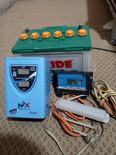 Solar panel Battery charger wires Controlars All system