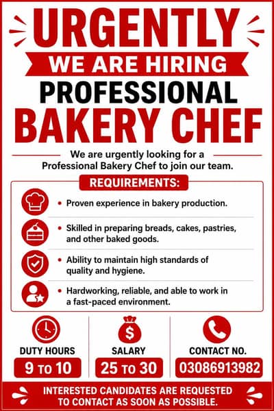 Professional bakery chef