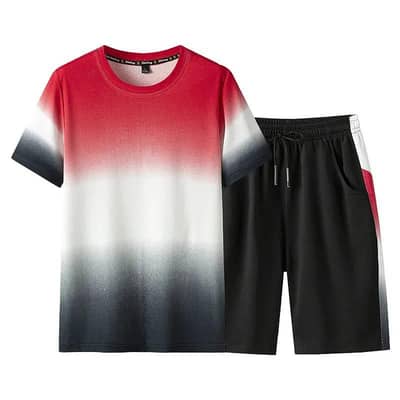 Men Gradient Black Shorts set 2 Piece Support Suite