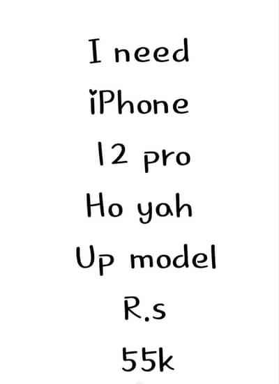 I need iPhone 12 ho up model ho