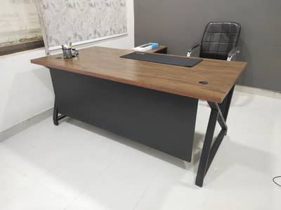 Executive Office Table 3x6 ft with Side Rack - Multan