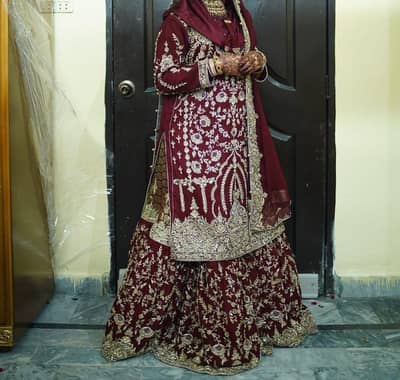 Bridal lehenga with free Bridal jewelry set