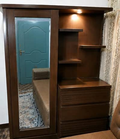 Wooden Dressing Table with Mirror & LED Lights | Excellent Condition