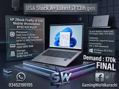 HP ZBook Firefly 14 G10 Mobile Workstation i7 1370p 16Gb Ddr5 ram 512g