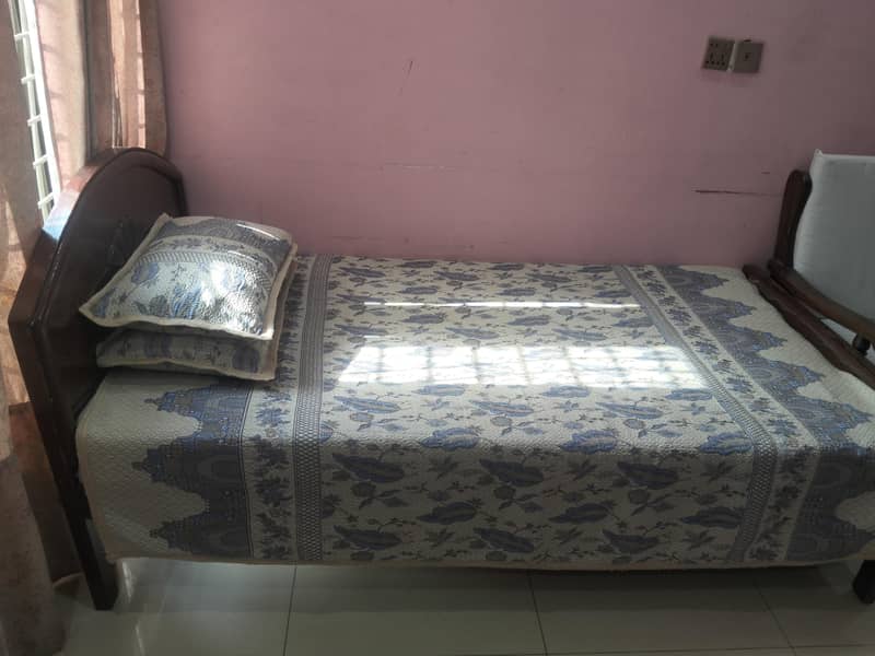 Solid wood single bed with mattress 6