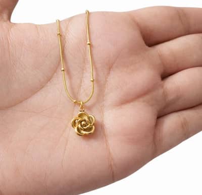 STAINLESS STEEL ROSE PENDANT 