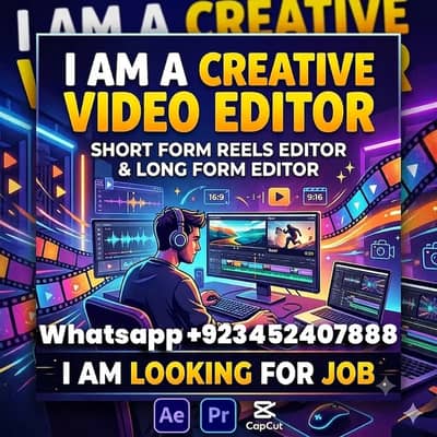 Video Editor for short form reels and long form youtube videos