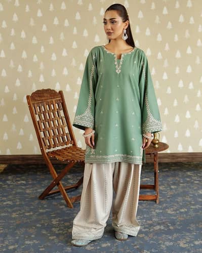 PEZWAAN 2-Piece Embroidered Lawn Suit for Women
