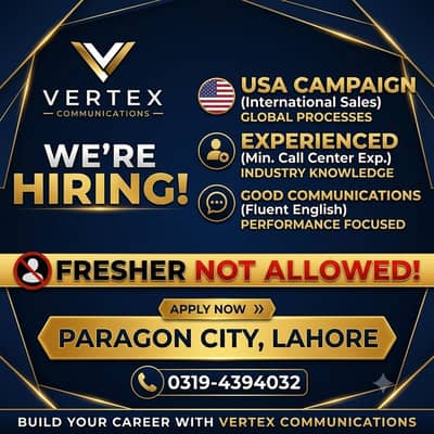 Call Centre Job | In Lahore | US Campaign |Experienced| Male & Female