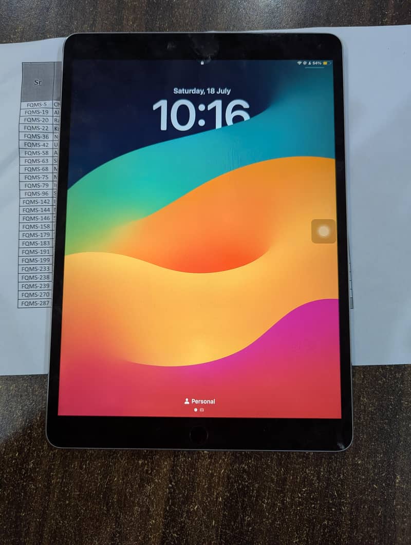 ipad pro.  10.5 0