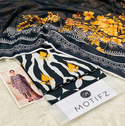 MOTIFZ 3-Piece Printed Lawn Suit for Women