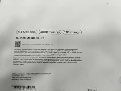Apple MacBook Pro m4 max new 48gb 1tb 16 inch