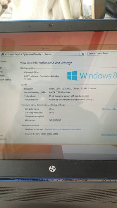 HP pavilion 10 by 10 urgent sale mint condition core i3 8gb ram 512 gb