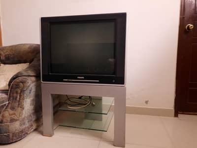 Philips 29 inches Pixel Plus CRT TV with Philips TV trolley