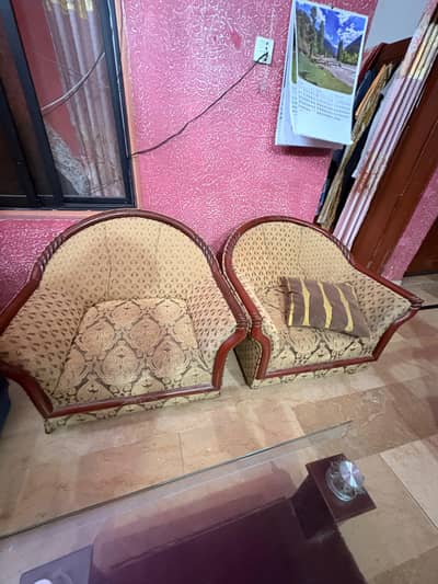 5 seater pure wooden sofa set