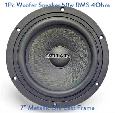 1pcs 50watt 4ohm 6inch body 7inch subwoofer speaker aluminium body