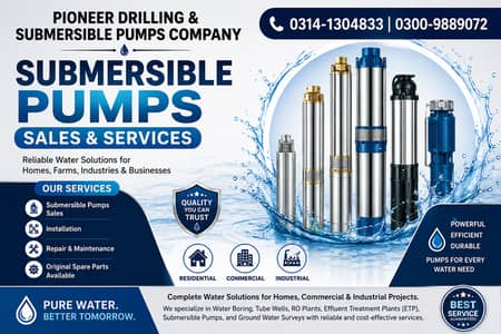 Pioneer Drilling & Submersible Pumps Company – Submersible Pumps Sales
