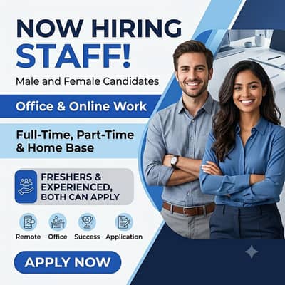 Hiring male and female for online and office work