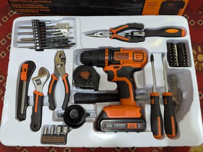 Black+Decker 68-Piece Project Kit with 20V Cordless Drill/Driver