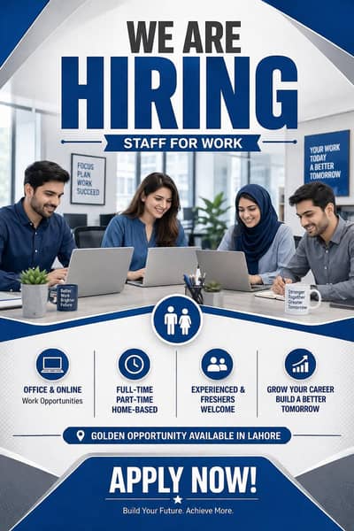 We are hiring staff for work