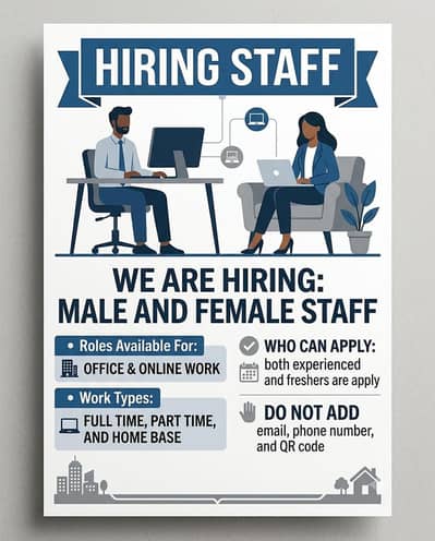 Hiring for full time, part time and home base work.