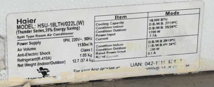 Haier 1.5 AC Excellent Condition