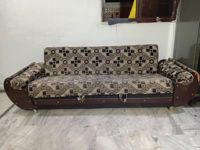 Sofa Cum Bed for Sale – Good Condition | Strong Wooden Frame