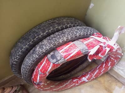 Motorcycle Used Tyres Set for Sale (3 Pieces)