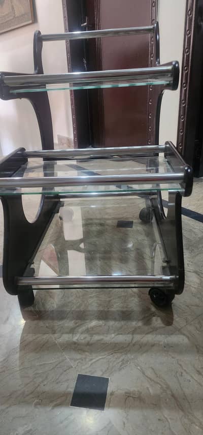 wooden tea trolley
