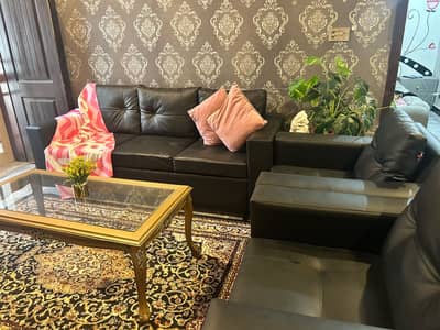 5 seater leather sofa set with warranty molty foam