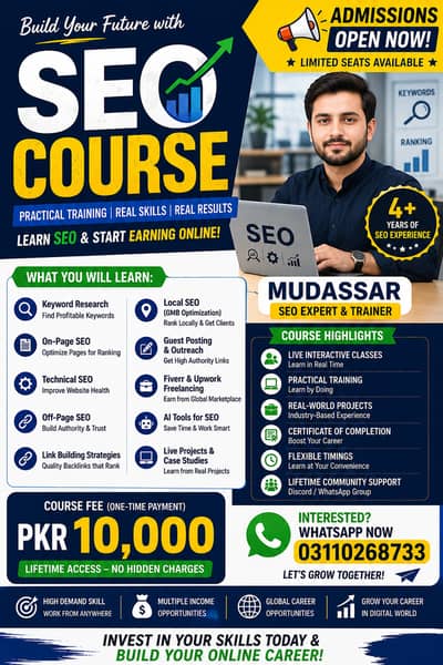 Learn SEO & Freelancing – Complete Practical SEO Course (PKR 10,000)