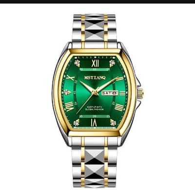 MSTIANQ Luxury Green Dial Men's Watch– Stainless Steel – New Condition