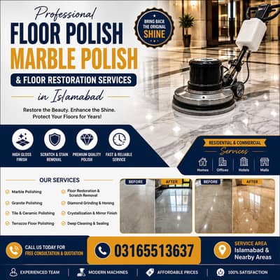 Tile, Marble & Granite Floor Polishing Services Islamabad