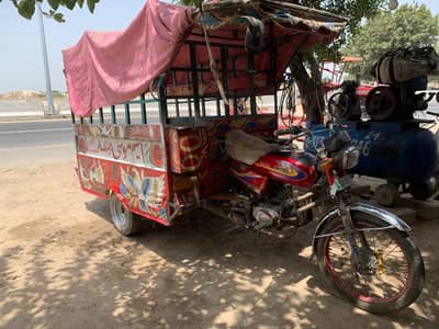 riksha 100cc bike with body full riksha 2 big seat 6 feat ki 1 seat ha
