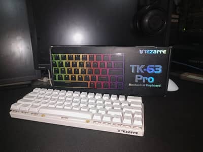 Tezarre tk63 a tri mode white rdb keyboard