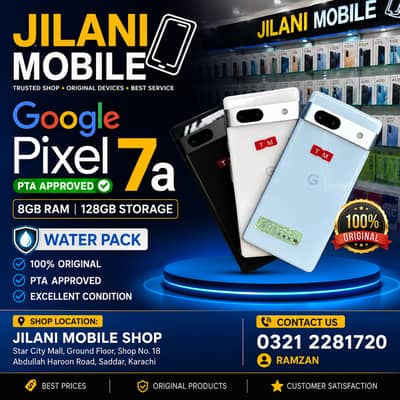 Google Pixel 7a PTA Approved 8GB 128GB | Pixel 7A Water Pack | Karachi