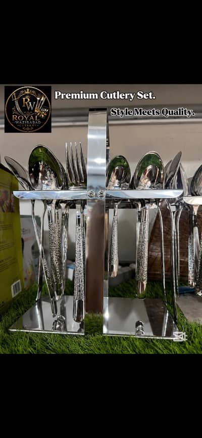 Premium Stainless Steel Cutlery Set with Stand