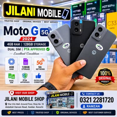 Moto G 5G 2024 4GB 128GB Dual SIM PTA Approved | Excellent Condition