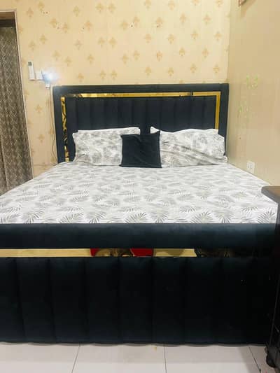 bed with a dressing table